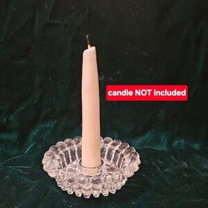 Vtg MCM Anchor Hocking Clear Boopie Glass Candle Holder CANDLE NOT INCLUDED